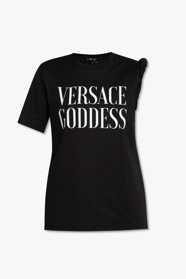 Tシャツ・カットソー VERSACE Women Tops 1003661 1A06341 5B050 Black Versace T Shirt Black Womens Versace